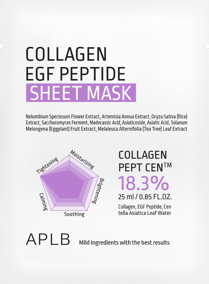 APLB Collagen EGF Peptide Sheet Mask - Pack of 10 Sheets