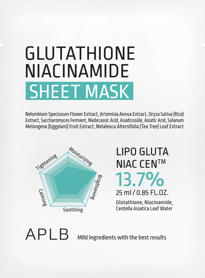 aplb glutathione niacinamide sheet mask product info Glutathione Niacinamide Sheet Mask main image 0